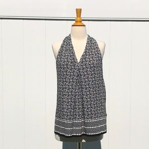 Black and White Patterned Women's Top